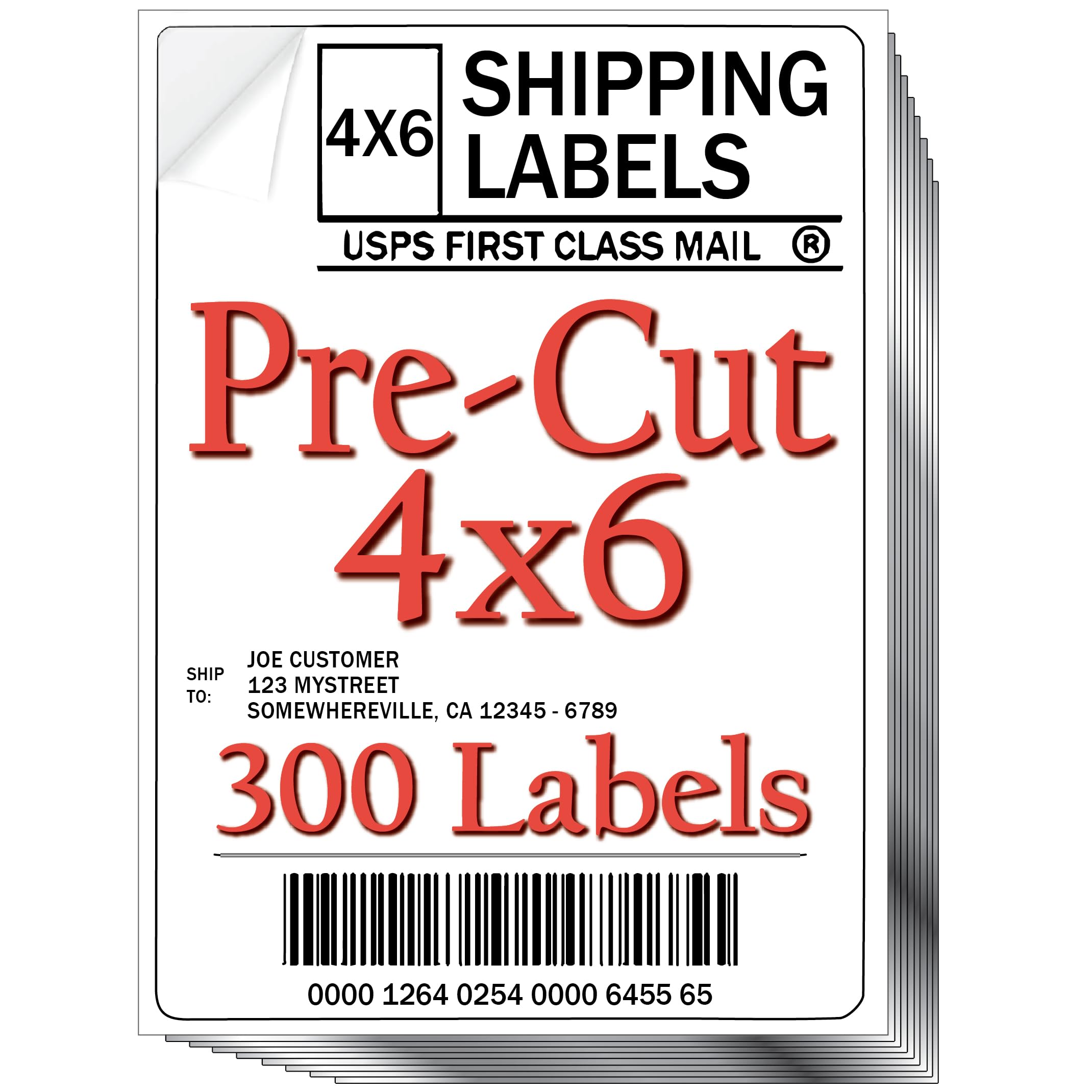 JETZAP Pre-Cut 4x6 Shipping Labels | Work on Most Inkjet and Laser Printers | Just Load & Print | USPS UPS FedEx for Home Printers | 300 Pack