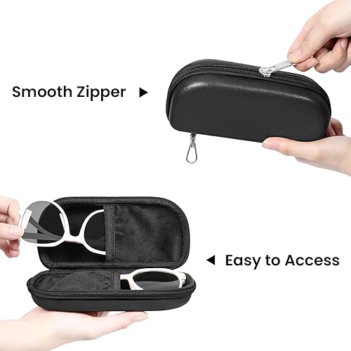 Miniatura 5 de WOMACO Estuche doble para lentes, funda rígida para lentes de 2 París, organizador portátil de viaje doble para lentes de sol para mujeres y hombres