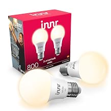 Innr Smart Bulb E27, Warm White, Works with Hue* and Zigbee Hubs, 2-Pack | LED screw bulb, 2700K, 806 lumen, Dimmable [Energy Class F]