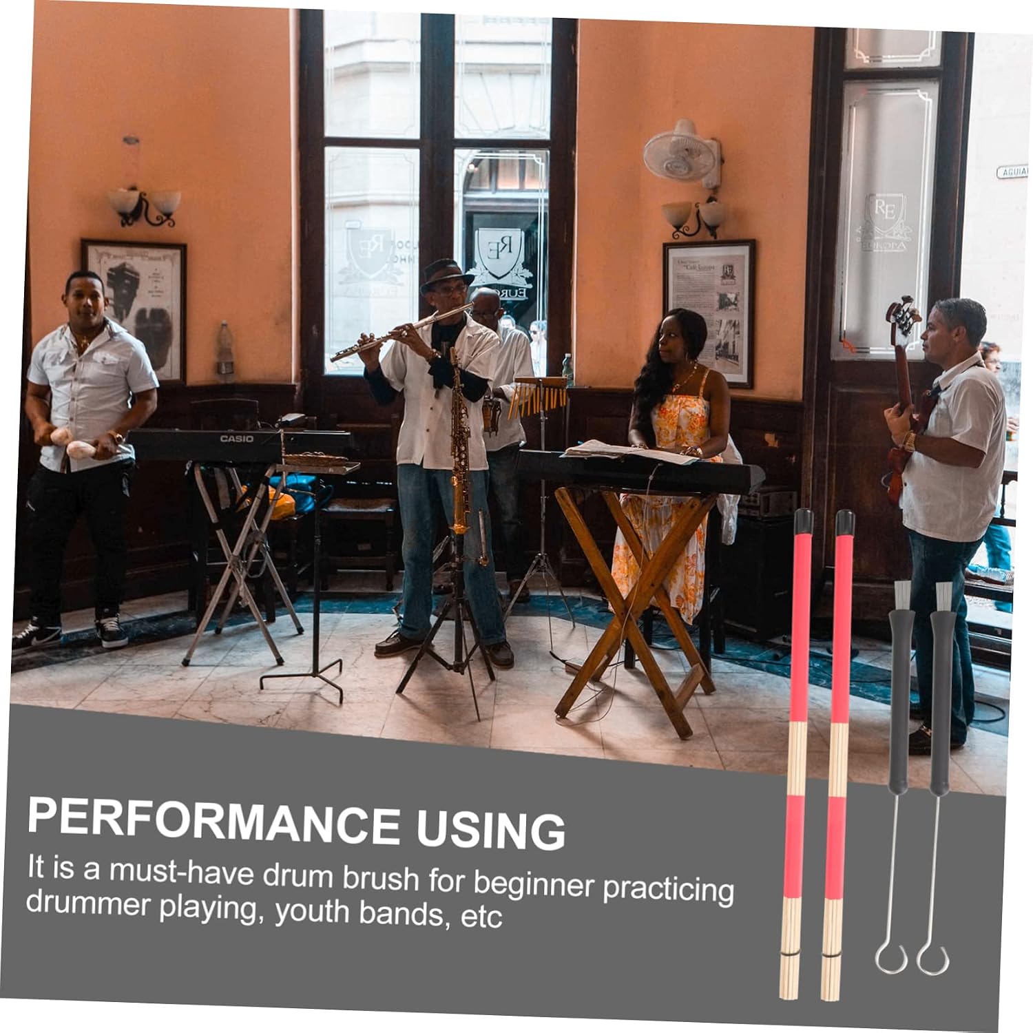 Drum Kit Accessories Drum Brush Drumstick for Boys and Girls Adults Practice Stage Performance