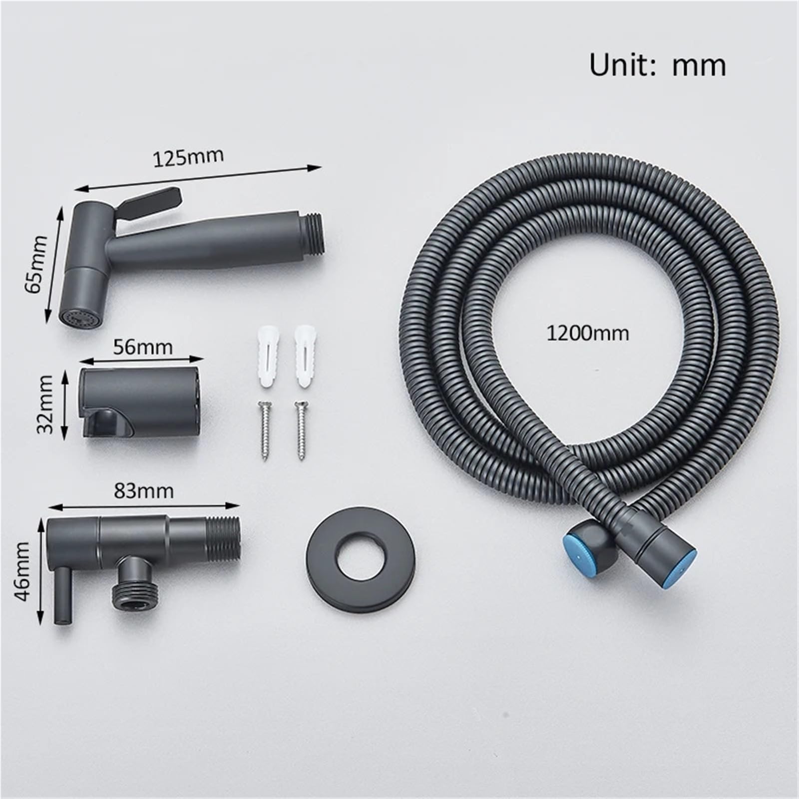 TTDGYYXW Bidé Negro Mate, Grifo Individual de Agua fría, Ducha Musulmana Higienica, grúa de Acero Inoxidable para Inodoro (Cepillado)