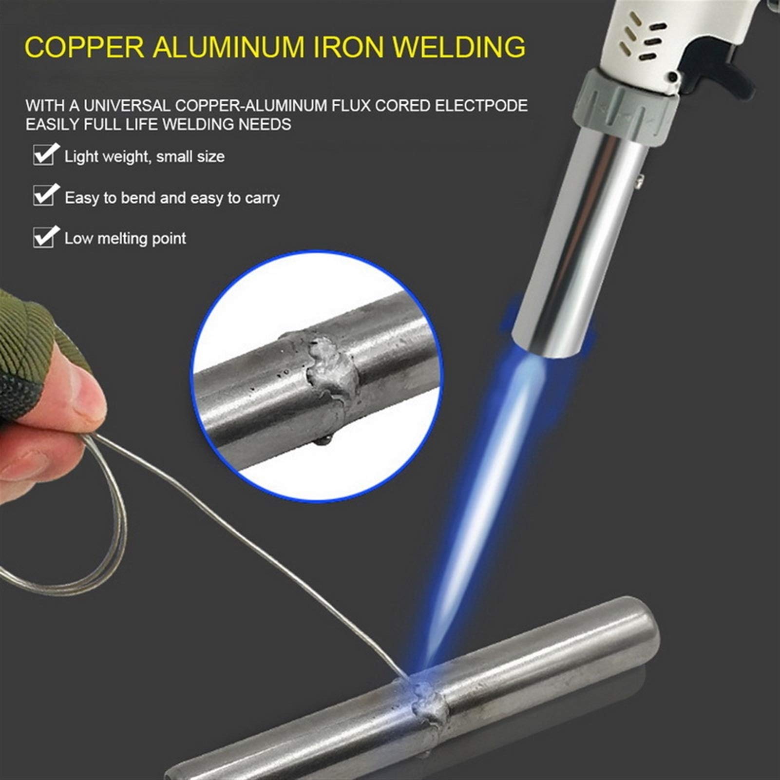 Srebrne pręty do lutowania twardego aluminium, Aluminum Flux Cored Welding Wire Silver Multiple Sizes Pack Of Pcs(2.0mm 50cm-50pcs)