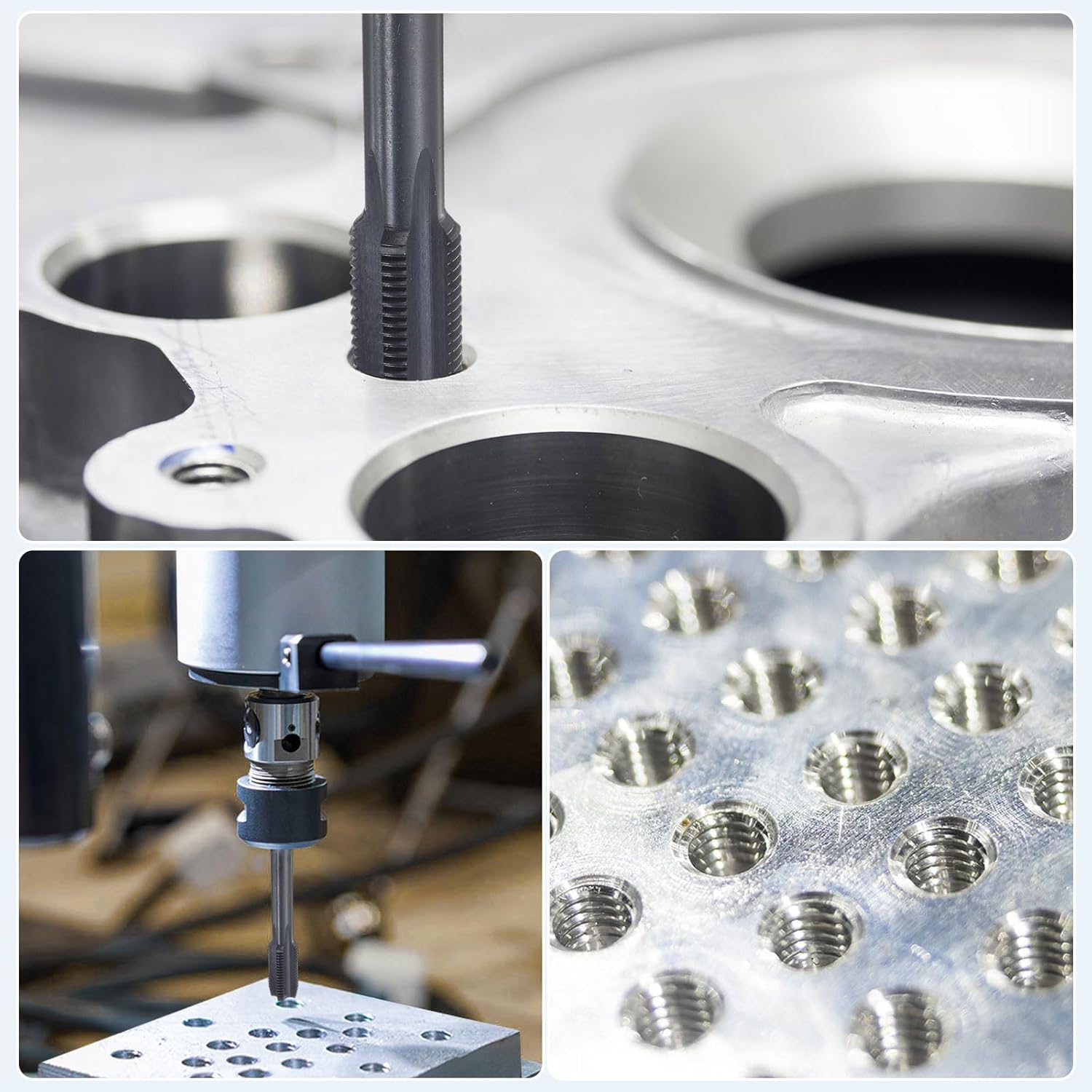 uxcell Straight Flute Screw Taps M11 x 1 H2 Thread HSS6542 Black Nitride Coated Machine Threading Milling Tap Tapping Tools