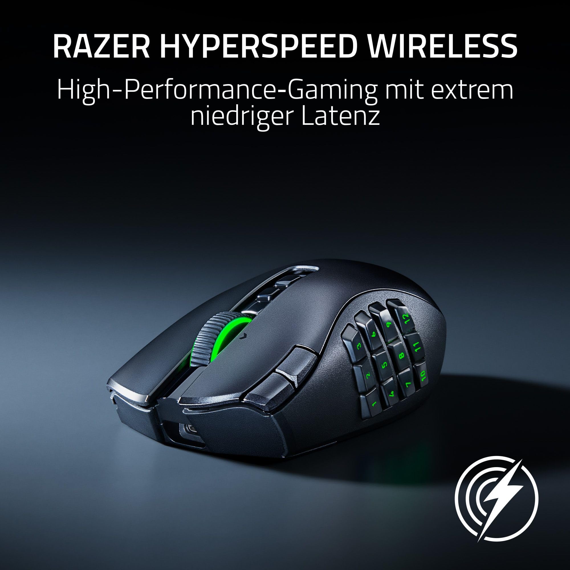 Razer Naga V3 Pro - Kabellose MMO-Gaming-Maus mit austauschbaren Seitenteilen (HyperScroll Tilt Wheel Gen-2, Optical Mouse Switches Gen-4, Focus Pro 50K Optical Sensor Gen-3, HyperSpeed Wireless)