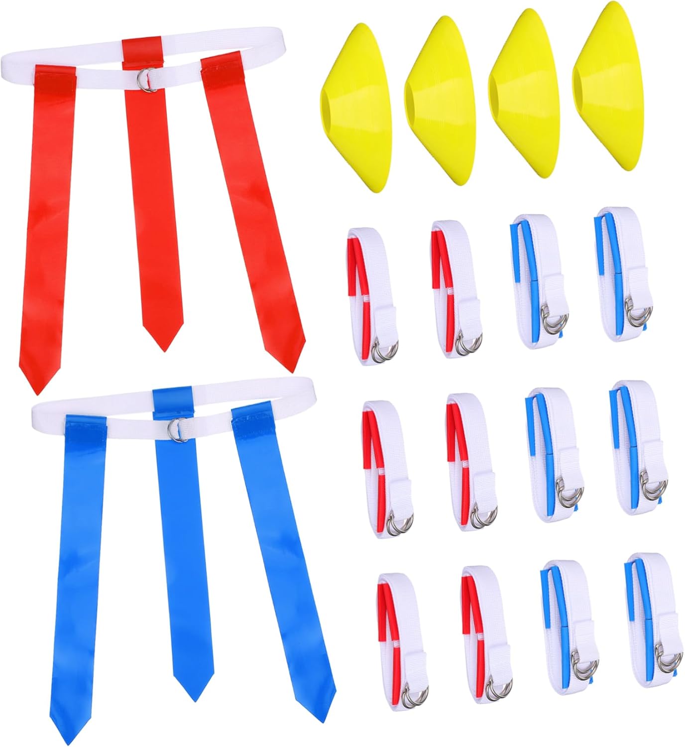16 Pcs Flag Football Set Football Gear Belts Flags and Cones Ideal for Training Practice