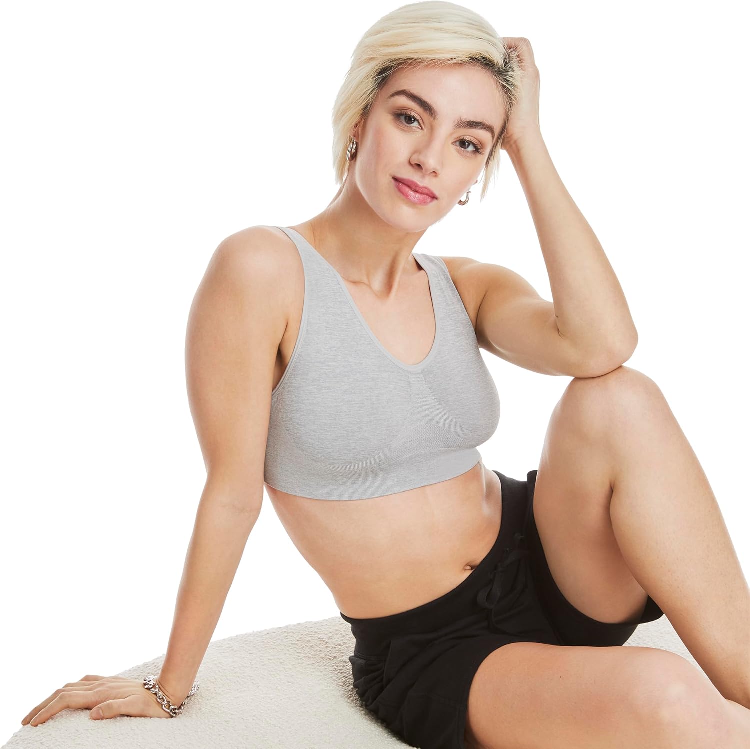 Hanes Women's Cozy Wireless Bra, Full-Coverage Pullover Bra, Seamless T-Shirt Bra - Image 5