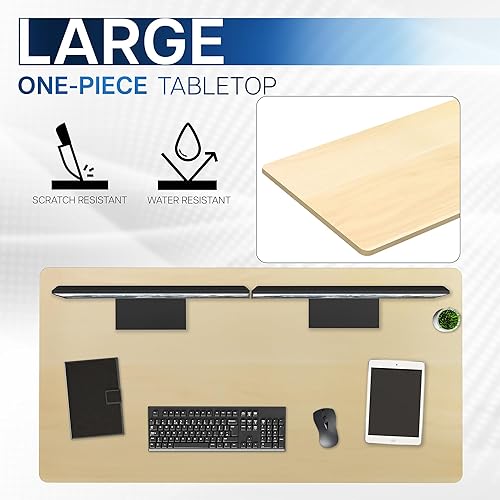 Vista 139 de VIVO DESK-TOP60G - Mesa universal de una pieza de 60 x 24 pulgadas, color gris oscuro, para marcos de escritorio estándar y sentados a pie, altura