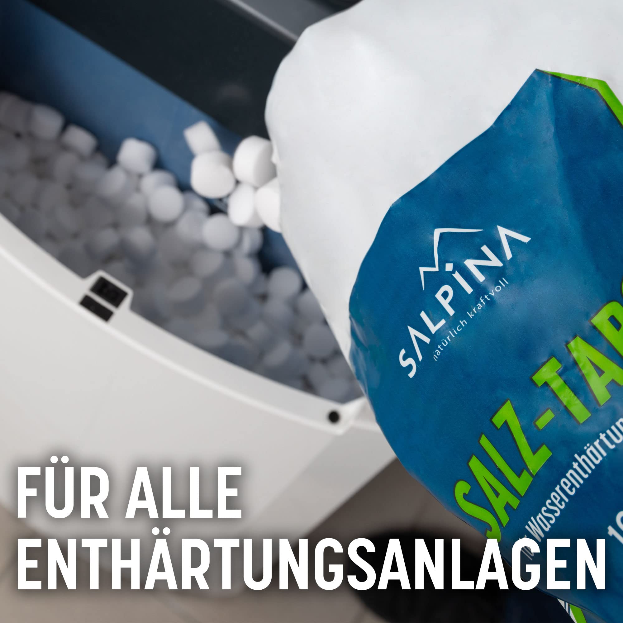 2 x SALPINA Salztabletten für Wasserenthärtungsanlagen 10kg im Sack (20kg), Entkalkung & Elektrolyse | hochreines Regeneriersalz (99,9% NaCl) mit bester Löslichkeit für sauberes & weiches Wasser