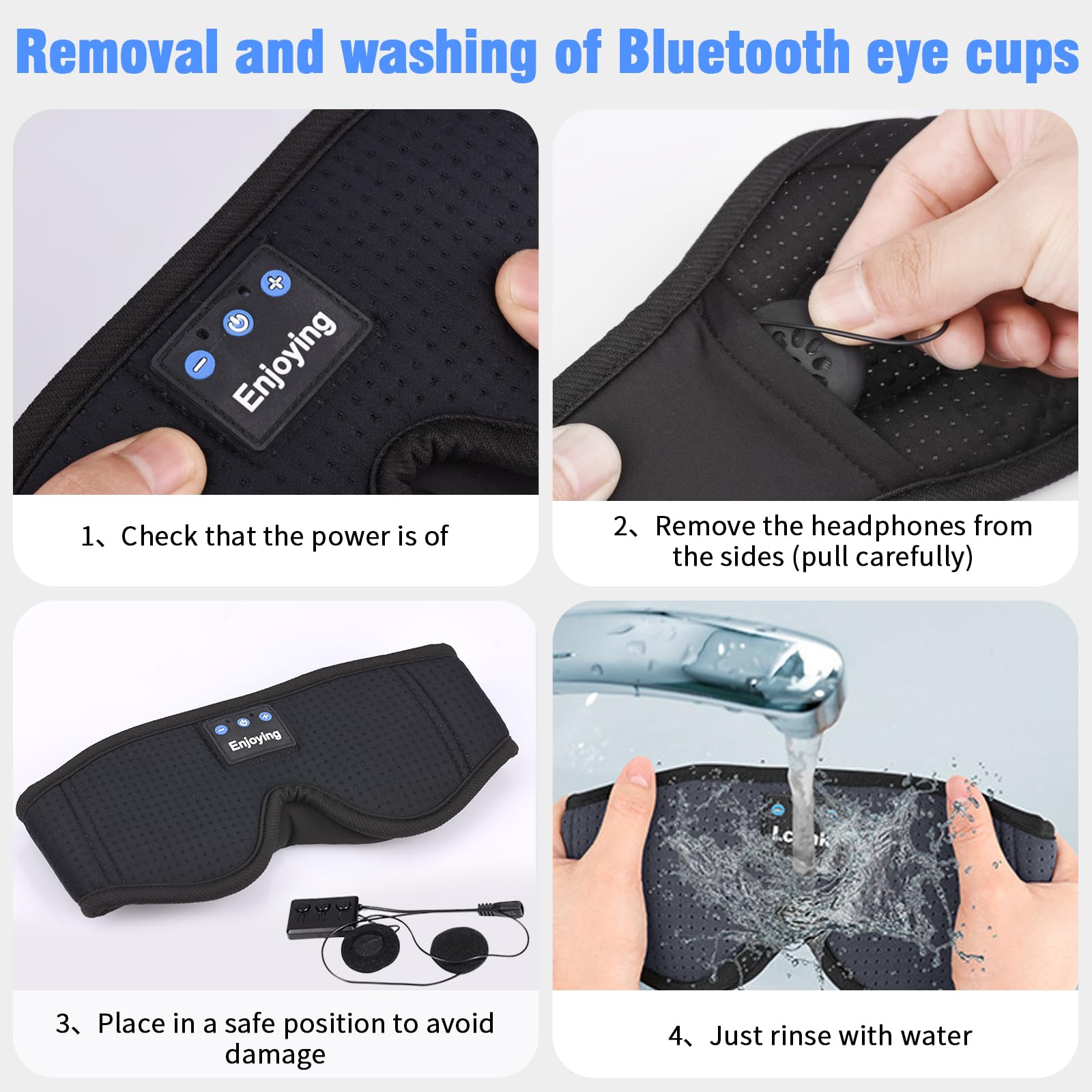 Maschera per dormire con cuffie Bluetooth 5.0, Cuffie per dormire con musica senza fili 3D mascherina occhi per dormire per chi dorme di lato/sulla schiena, sonnecchiare, meditazione