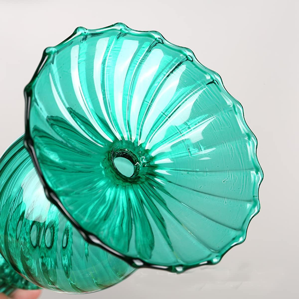 Ball Shape Glass Candlesticks Holder Taper Candle Holder for Dining Table Centerpiece Wedding Party Home Decor, Green