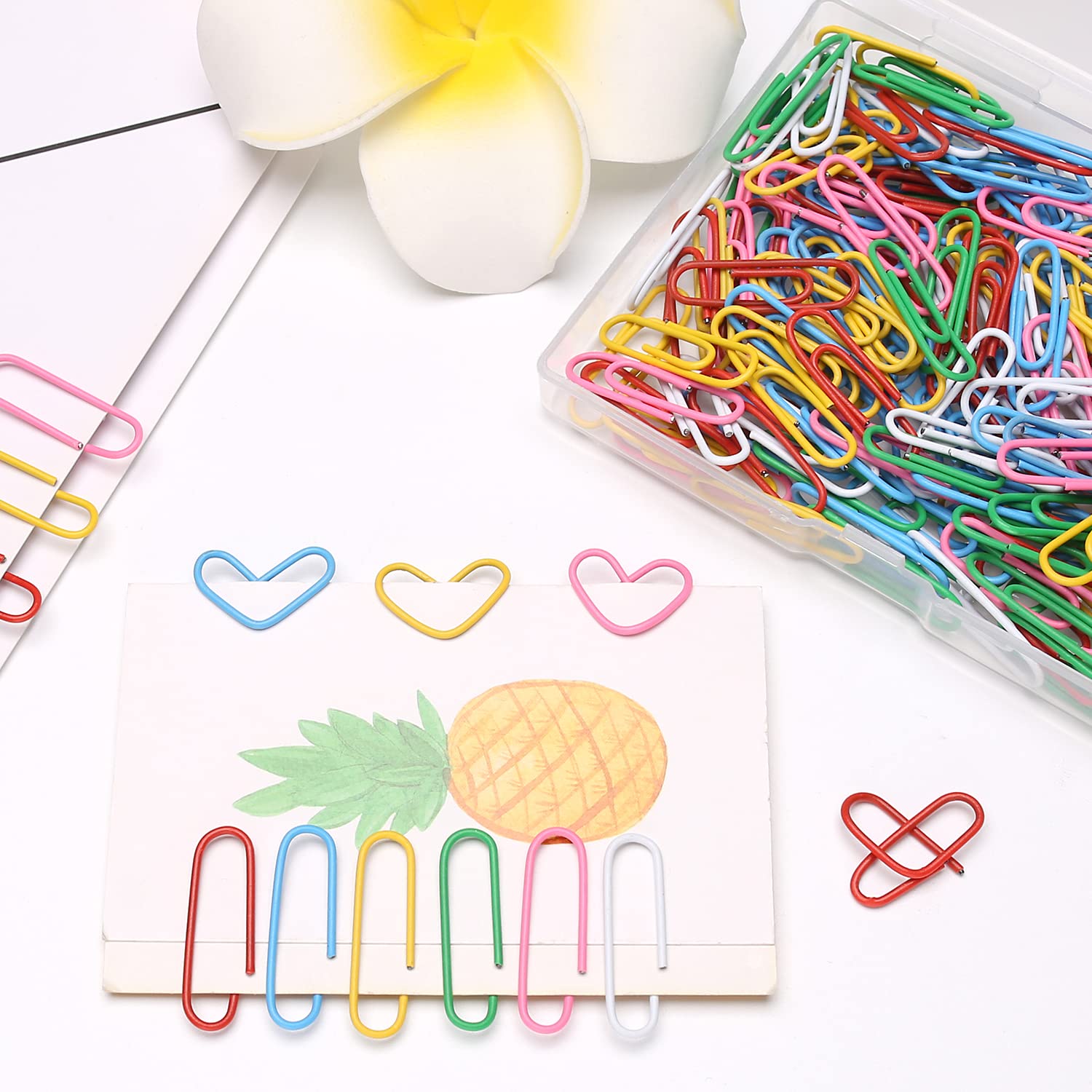 Elisel Juego de 200 clips de colores medianos (3,3 cm), duraderos y antioxidantes, perfectos para la oficina, la escuela y el uso personal (multicolor)