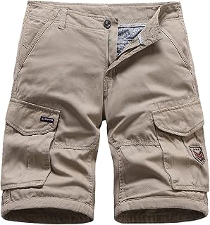 Mens Hiking Trousers Quick Dry Breathable Multi Pockets Work Wear Hiking Tapered Cargo Shorts