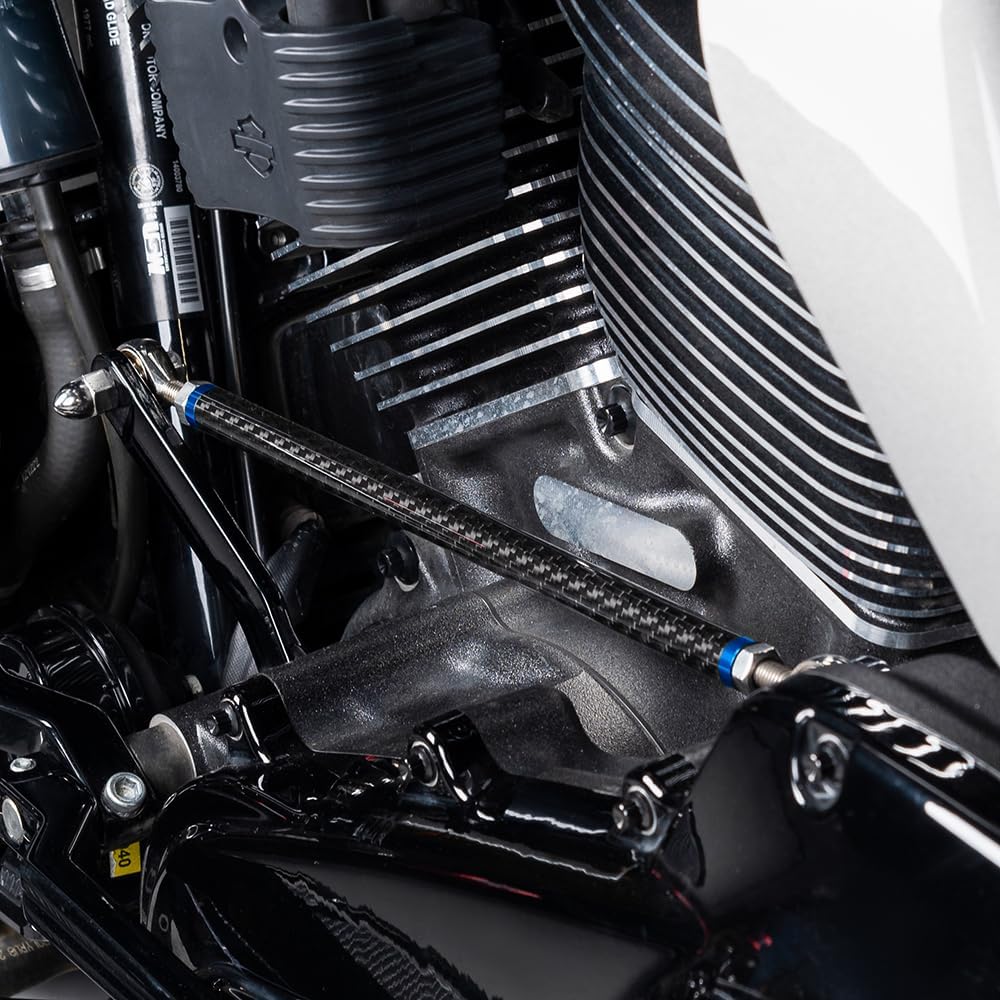 Advanblack Shift Linkage, Axion Carbon Fiber Adjustable Shift Linkage Compatible with Harley Touring Street Glide, Electra Glide, Road King, Road Glide, Tri Glide, Softail 1986-2025 (Blue)