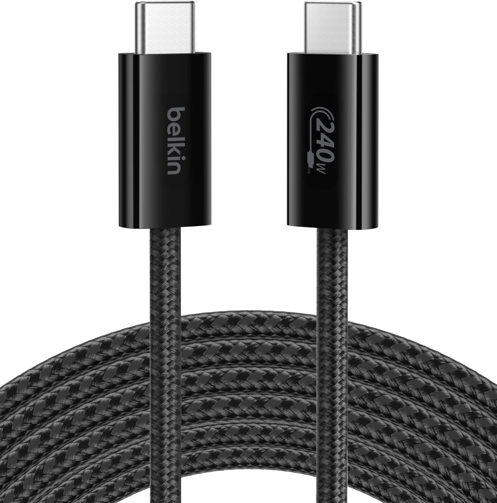 USB C to USB C Cable, 9.9ft, 240W - Type C Charger, iPhone Charger Cord, Soft, Braided, Flexible for iPhone 17, Galaxy S25, Pixel 10, MacBook, Chromebook, iPad Pro, Switch Steam Deck – Black