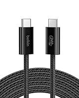 Vista 16 de Belkin Paquete de 2 cables USB C a USB C, 6.6 pies, 240 W, cargador tipo C, cable de carga para iPhone, suave, trenzado, flexible para iPhone 17
