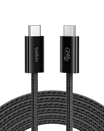 Belkin USB C to USB C 240W Braided Cable 9.9ft Fast iPhone Charger Cord