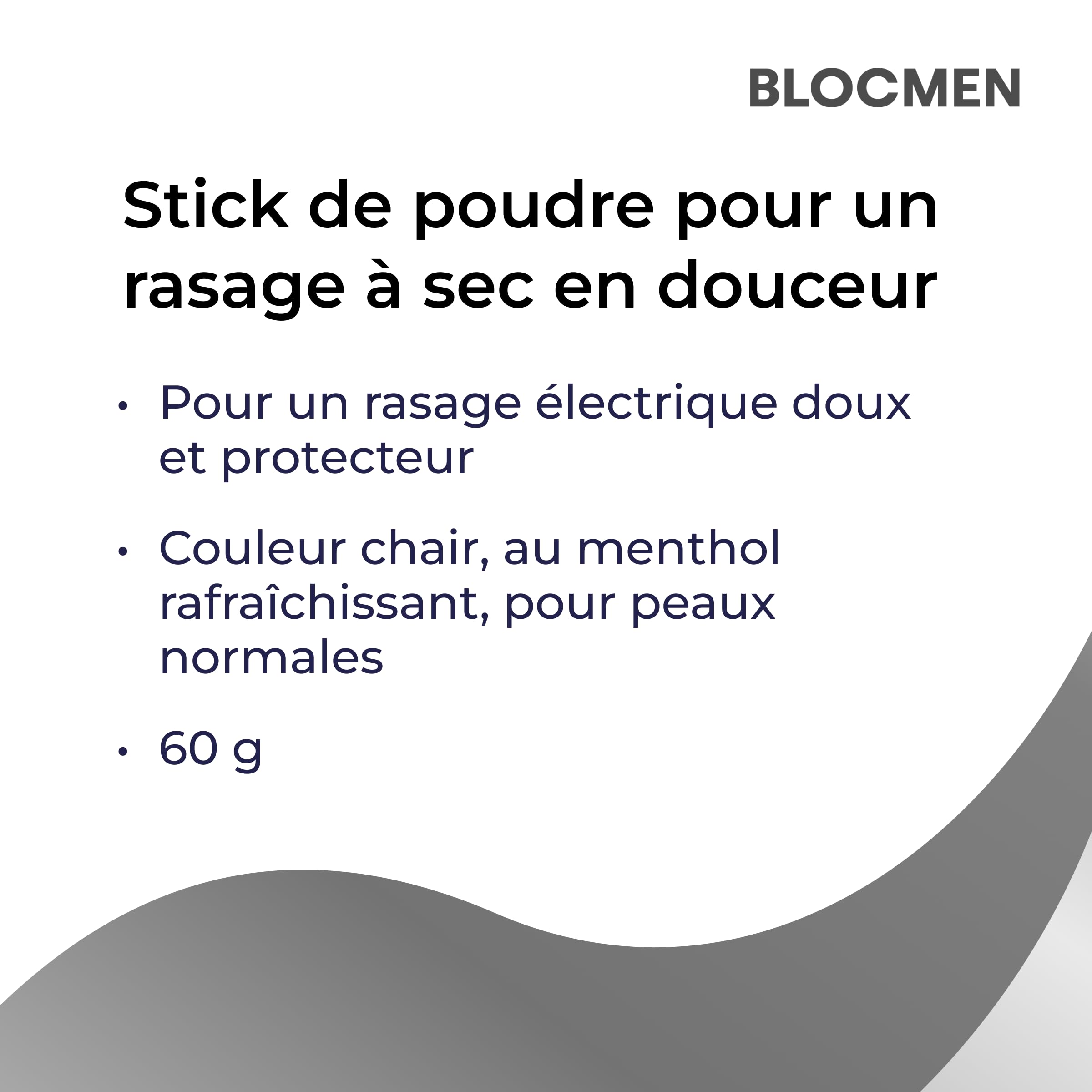 BLOCMEN Original Stick de poudre original 60g - rasage à sec doux sans irritations - stick avant-rasage avec menthol pour hommes (60 g (Lot de 6))