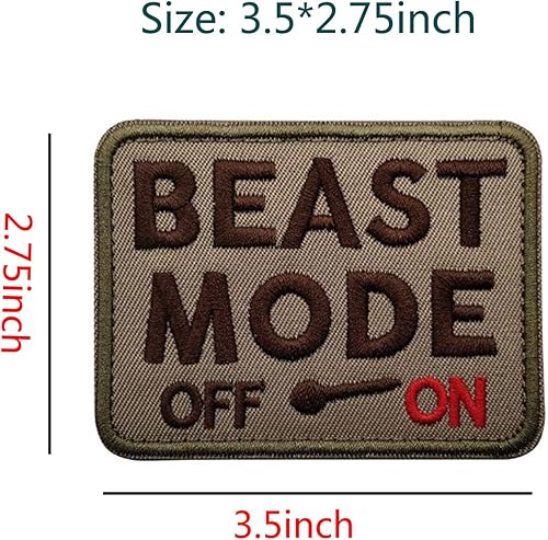 Miniatura 3 de Parches de moral militar, modo bestia en insignias bordadas, emblema táctico decorativo de gancho y bucle para chaqueta, ropa, bolso, zapatos,
