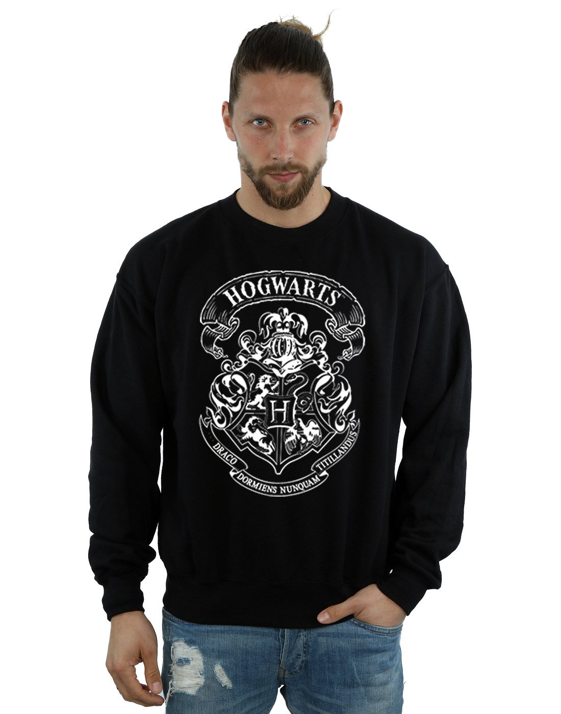 Harry Potter Men's Hogwarts Crest Sweatshirt Medium Black