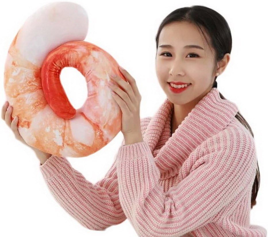 (ビグッド)Bigood 可愛い ぬいぐるみ 首枕 枕 U字枕　車 バス 飛行機に 旅行用 ネックピロー ネッククッション トラベル エビ型 便利 キッズ 子供