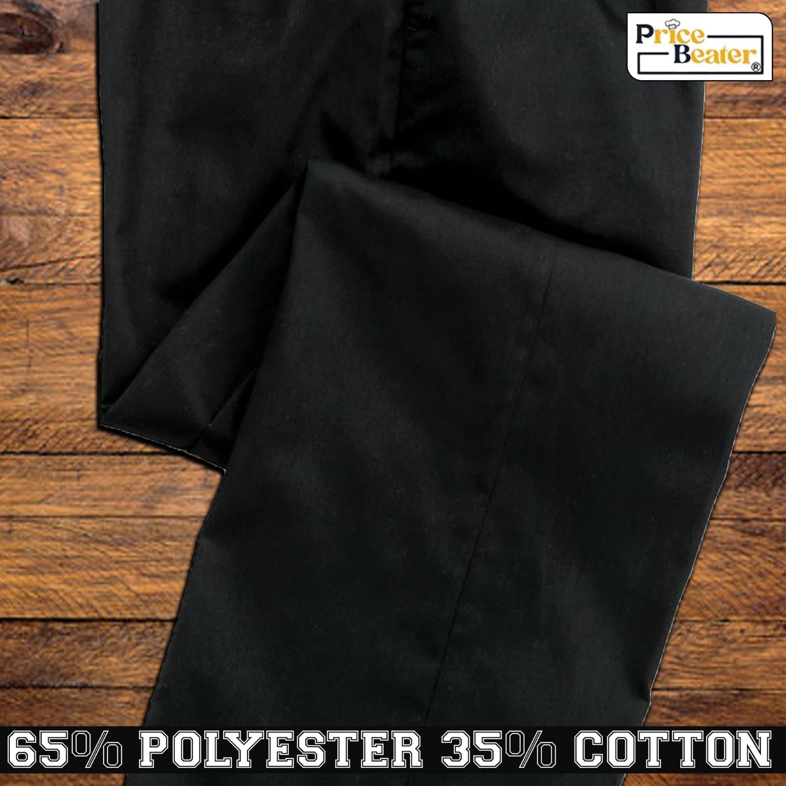 PRICE BEATER Pantalon de chef professionnel pour uniforme de cuisine unisexe adulte en polycoton classique, taille élastique, idéal pour un usage quotidien