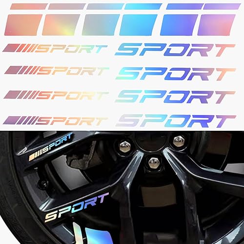 Pincuttee 14 calcomanías adhesivas para llantas de automóvil, calcomanías reflectantes con logotipo deportivo, emblema deportivo para parachoques