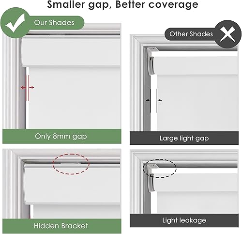 Miniatura 4 de Didoya Persianas para ventanas de interior, persianas enrollables sin cordones con cenefa de casete 100% opacas, aislamiento térmico, ahorro de