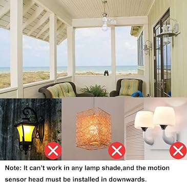 Motion Activated Light Socket,Adjustable Sensor Head, Auto On/Off Light Control,E26/E27 Motion Sensor Light Adapter Only Indoor Use for Porch,Basement,Storage Room