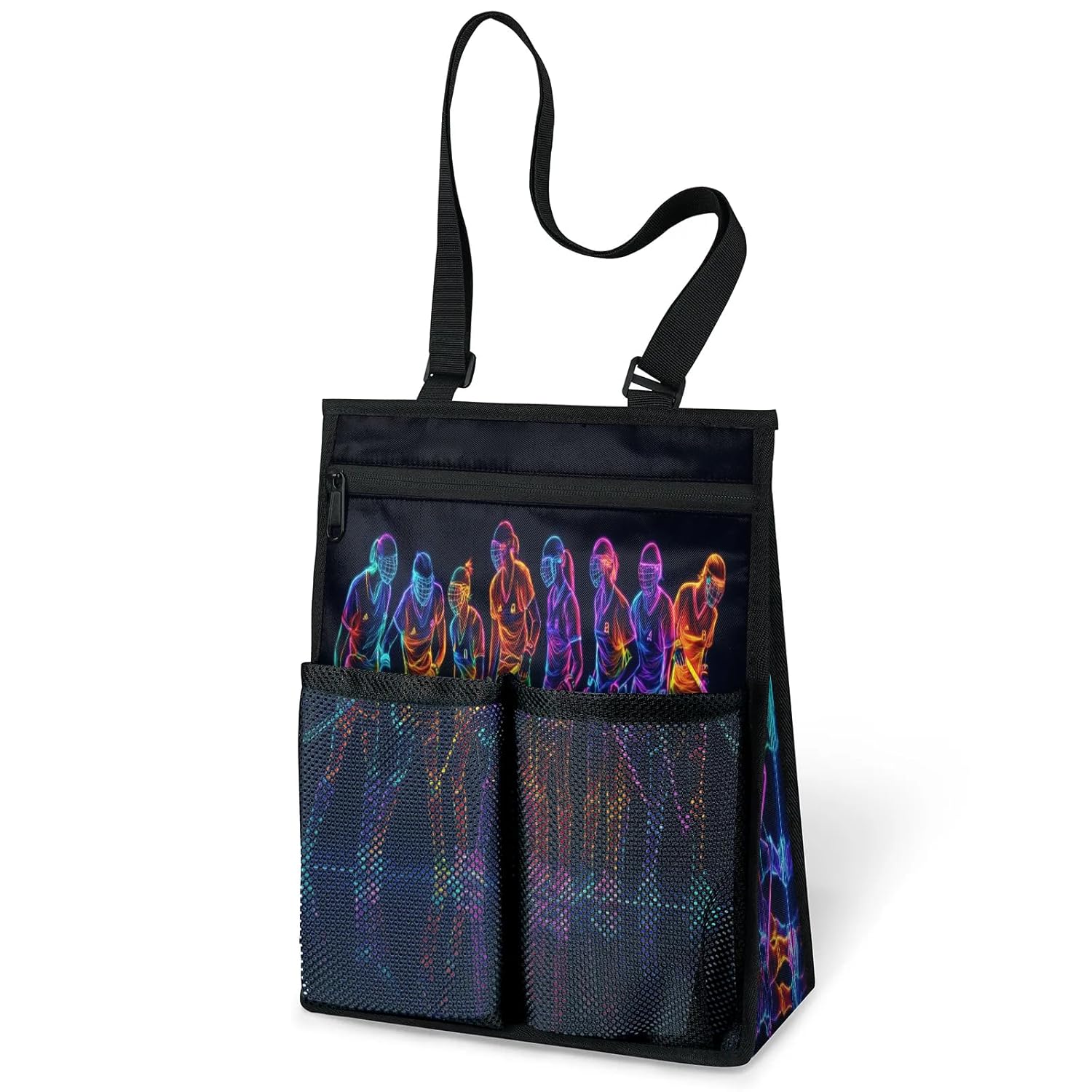 Ourtheme Hockey Player Design Portable Shower Bag for Travel Gym Camp Beach Tote Shower Caddy Bags Hanging Toiletry