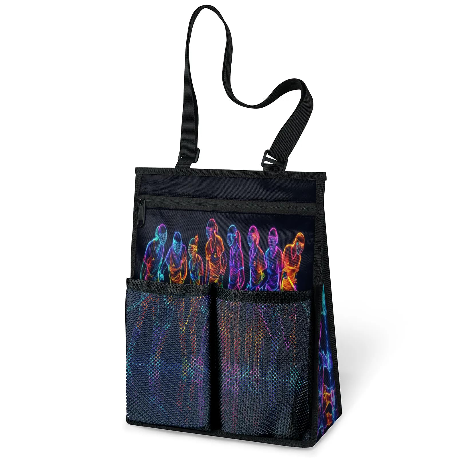 Ourtheme Hockey Player Design Portable Shower Bag for Travel Gym Camp Beach Tote Shower Caddy Bags Hanging Toiletry