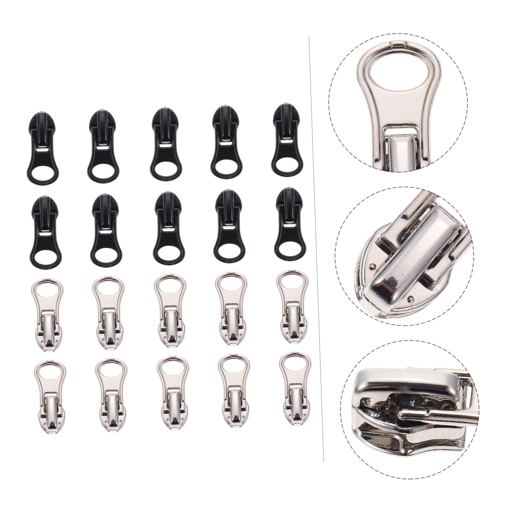 DOITOOL 2sets 20pcs Zipper Pullers Replacement Kit Durable Nylon Zipper Fixers for Jackets Backpacks Luggage and More for DIY Repair 20pcs*2