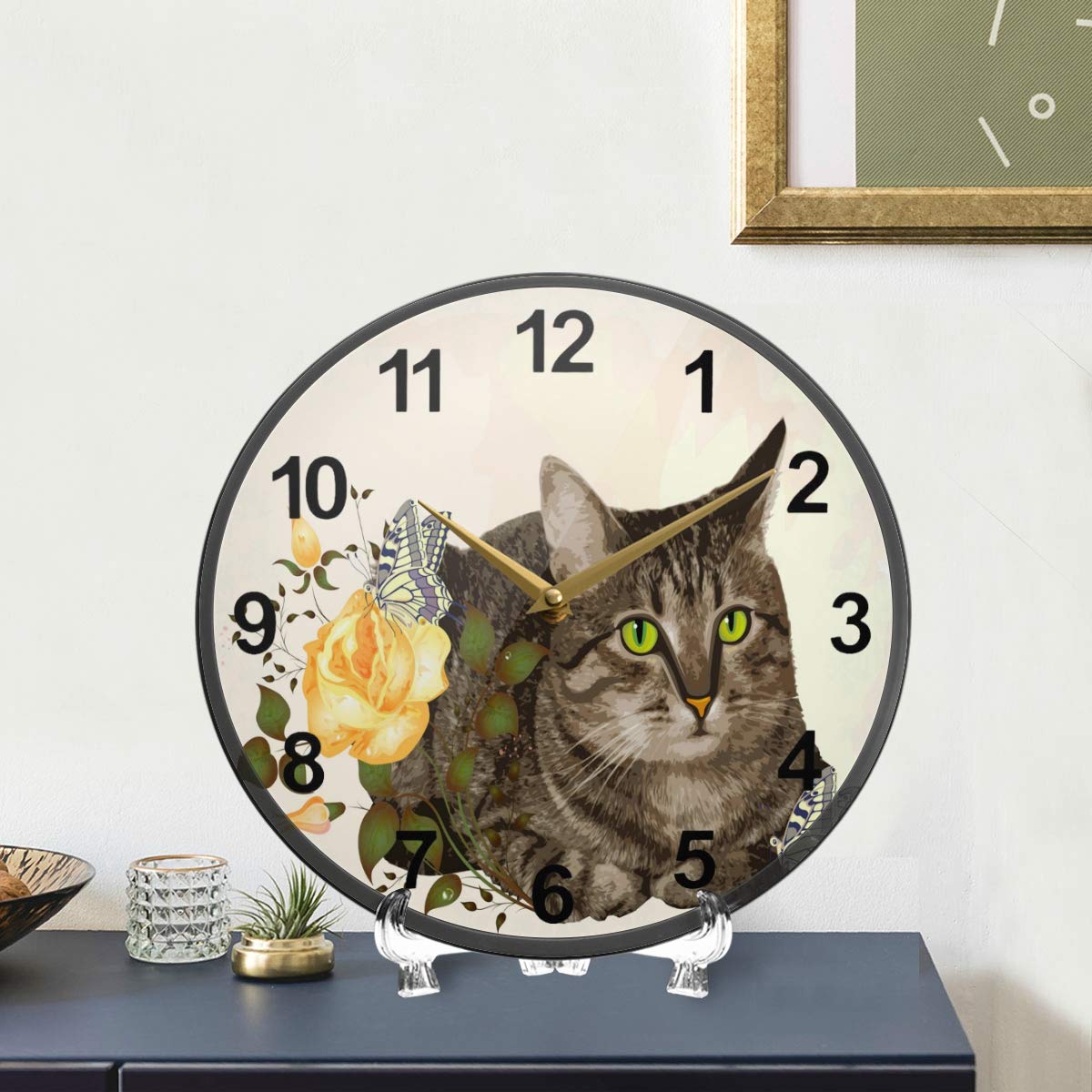 Orologio Da Parete Silenzioso Mnsruu, Tema Uccellini In Inverno, Diametro 24 Cm, Acrilico, Senza Ticchettio, Per Cucina E Camera