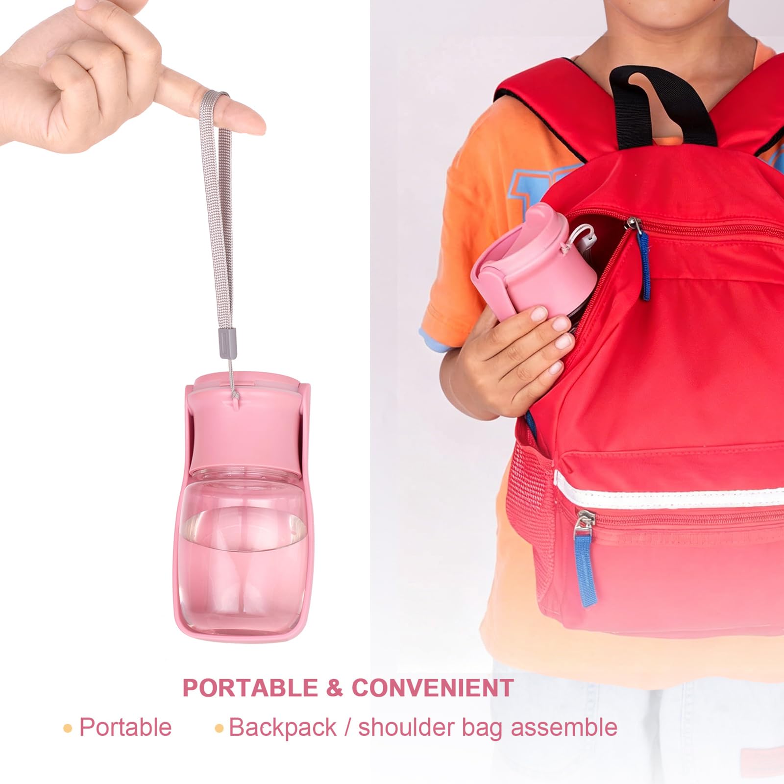 Veepax - Borraccia per cani, pieghevole, portatile, con erogatore di acqua, a prova di perdite, da viaggio, per cani, gatti, attività all'aria aperta, escursioni, viaggi