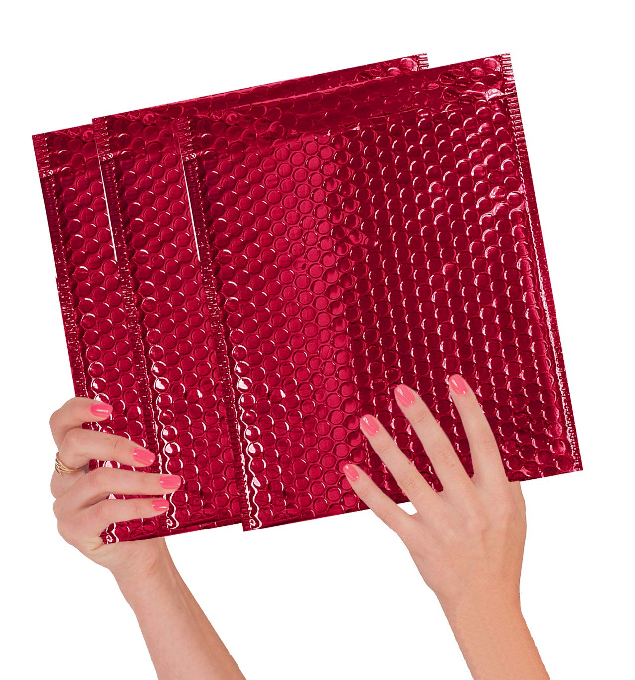 ABC Pack of 10 Red Metallic Bubble Mailers 8 x 11. Red Padded Envelopes 8 x 11. Glamour Bubble Mailers. Peel and Seal Envelopes. Mailing Envelopes for Shipping, Packing, Packaging.