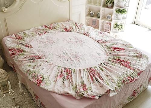 Miniatura 6 de Usning Juego de sábanas suaves de 100% algodón con estampado de rosas con sábana bajera de bolsillo profundo, sábana encimera y fundas de almohada,