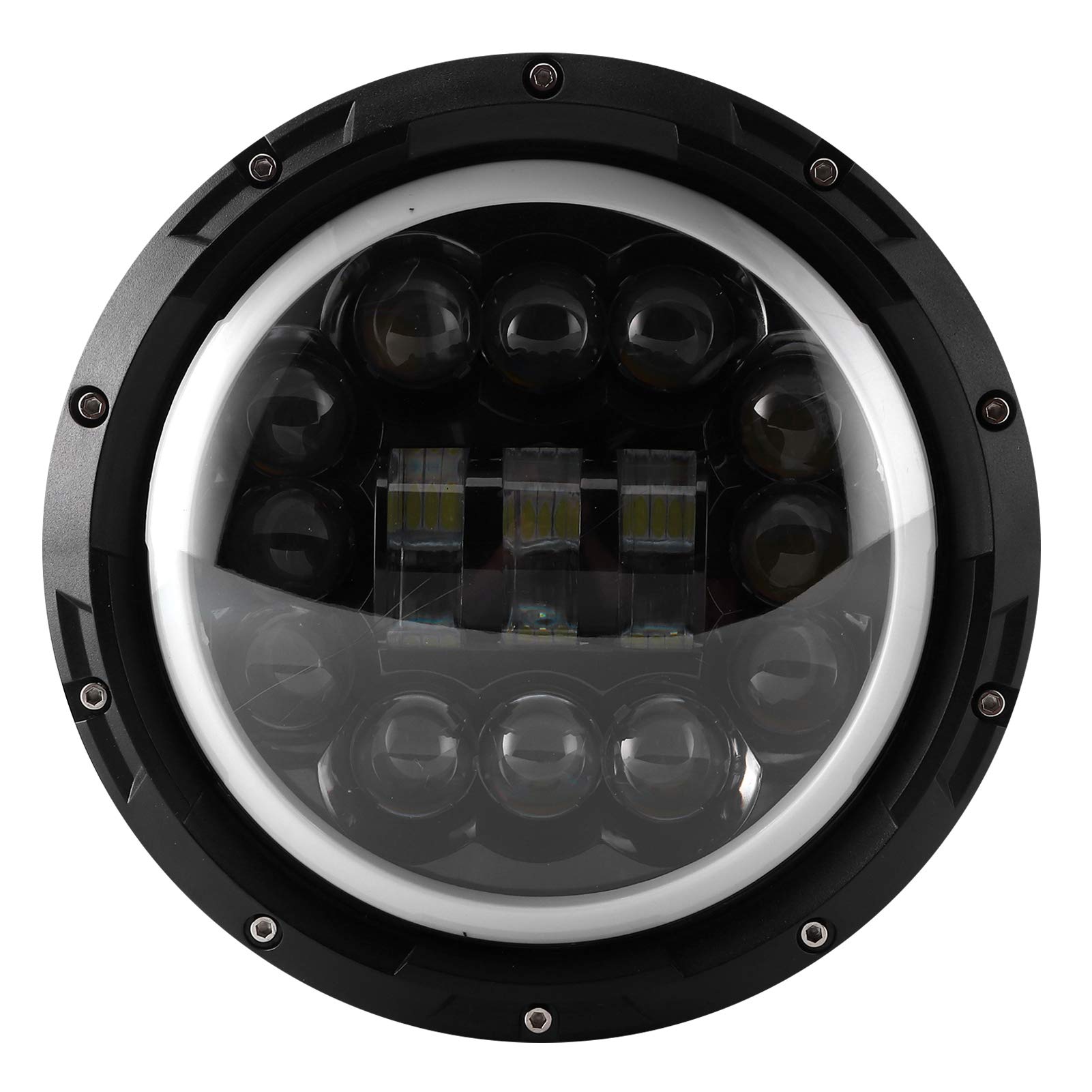 KIMISS Faros delanteros para motocicleta, luz de trabajo LED redonda de 7 pulgadas, 90W, IP67, impermeable, 6000K, juego universal para motocicleta, Plug-N-Play, extremadamente brillante