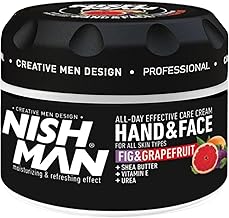 NISHMAN Hand, Face and Body Cream for Men, 300 ml -Smoothing, Nourishing Moisturizing Refreshing Effect- Contains Shea Butter, Vitamin-E, Urea (Fig & Grapefruit)
