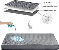 Vista 6 de WNPETHOME - Cama ortopédica para jaula de perros, XXL, impermeable, con funda extraíble y lavable, base antideslizante y colchoneta acolchada