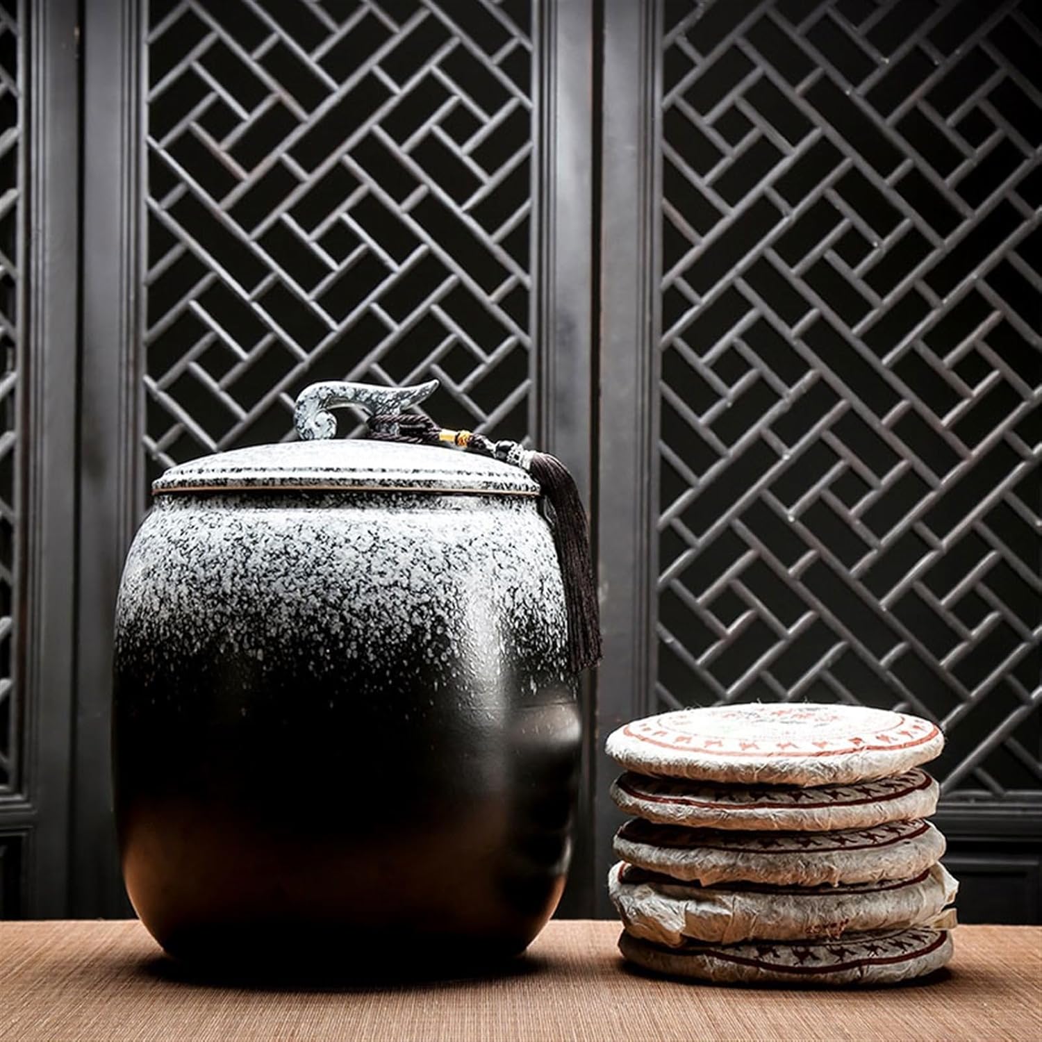 十三代『横石臥牛』刷毛目湖文水指 茶道具 現川焼 臥牛窯 共箱