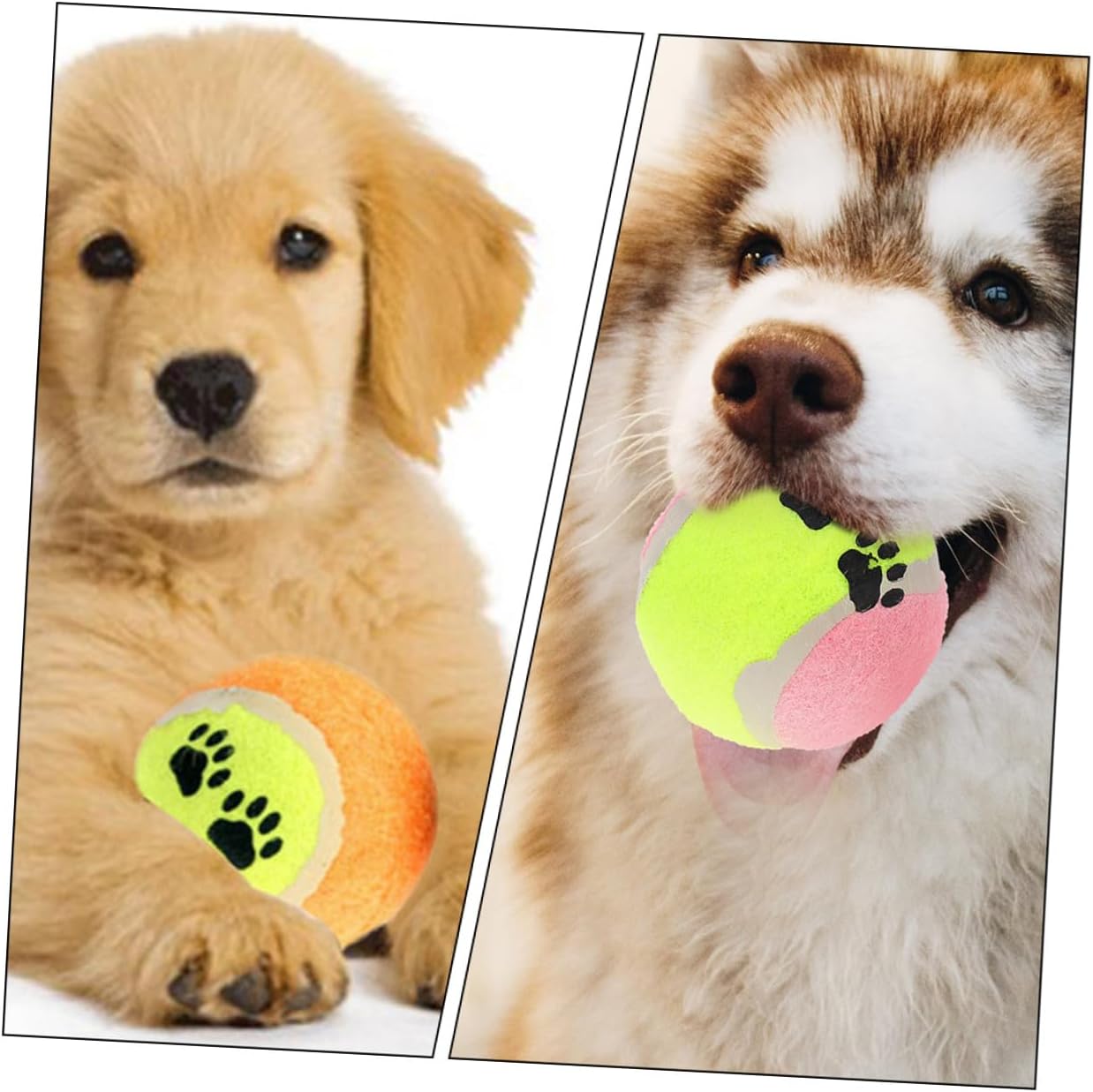 Luxshiny 16pcs Dog Tennis Balls Pet Training Balls Plush Soft Chew for Small and Medium Dogs Outdoor Exercise and Molar Random Color