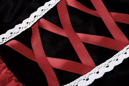 Miniatura 8 de ReliParty Disfraz de lujo para niñas, vestido de Halloween con capa, delantal, bolsa