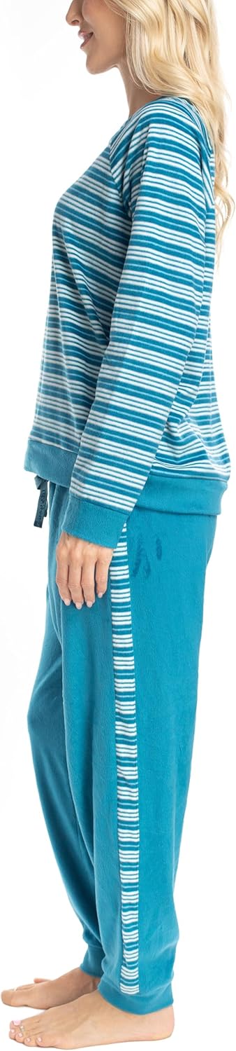 MUK LUKS Likely to Lounge Women's 2-Piece Pajama Set, Minky Fleece Long Sleeve and Jogger Pjs, Pijamas de Mujer - Image 4