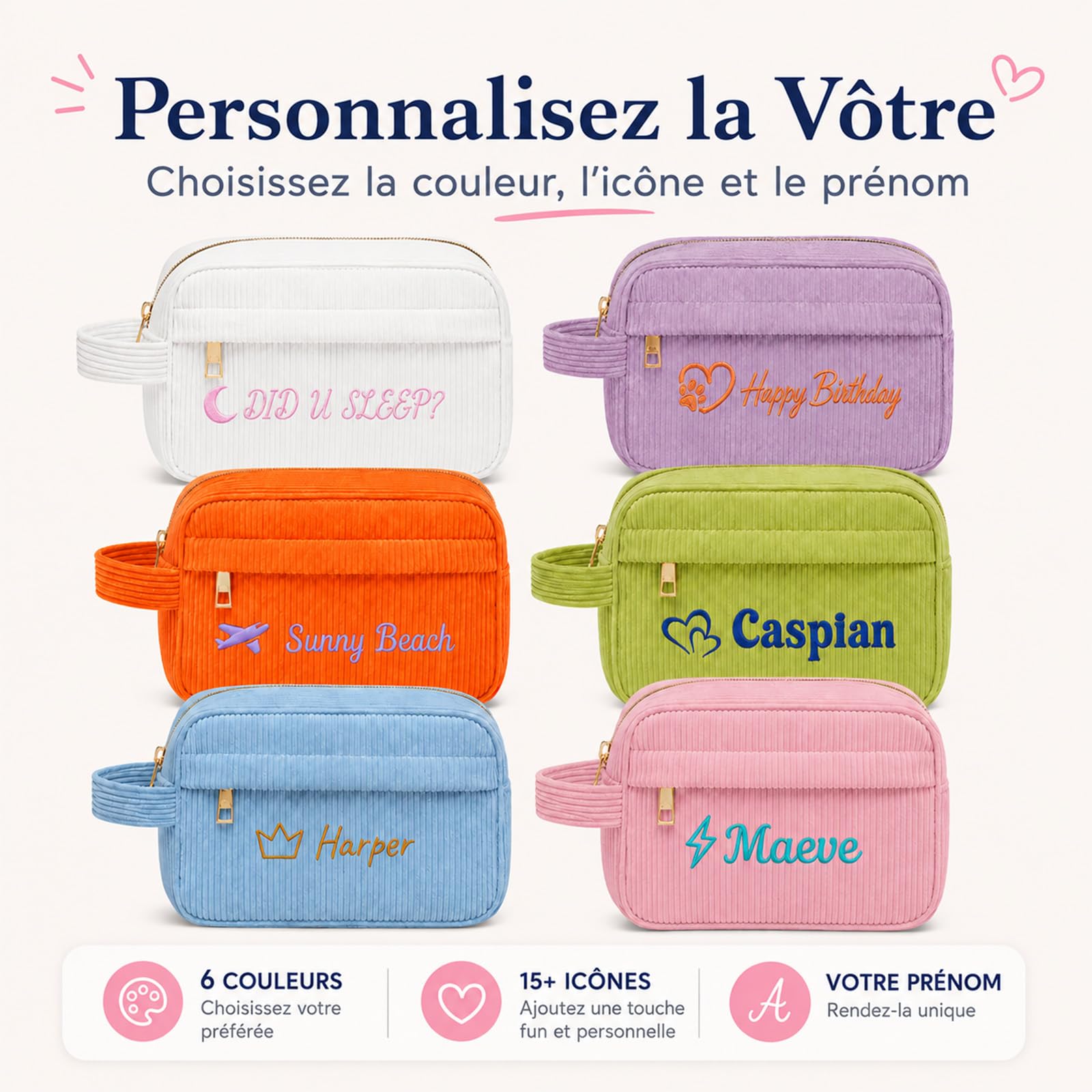 4 Pezzi Astuccio Personalizzato con Cerniera per Donna e Uomo Viola | Astuccio Individuale per Ragazze e Ragazzi, Portapenne Portatile per Ufficio, Compleanni, Ritorno Scuola, Natale e Insegnanti