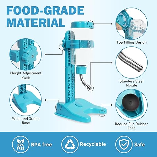Miniatura 3 de VANNON Dispensador de agua de pie para mascotas, dispensador de botella de agua para perros con soporte, a prueba de fugas, botella de agua lenta
