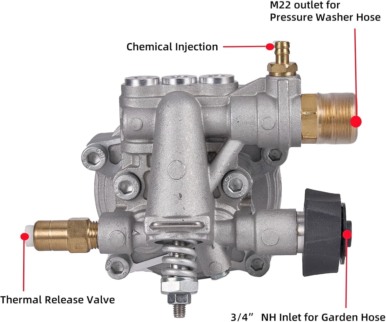 Pozioma pompa ciśnieniowa z wałem 3/4 cala, 2600-3000 PSI przy 2,5 GPM, oryginalna inżynieryjna pompa OEM do Honda Simpson Ryobi itp. Większość markowych myjek z silnikiem gazowym z 5