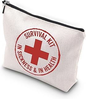 WCGXKO Hangover Gift in Sickness & in Health Survival Kit Bachelorette Hangover Makeup Bag for Bride Bridesmaid (in Sickness & Health CA)