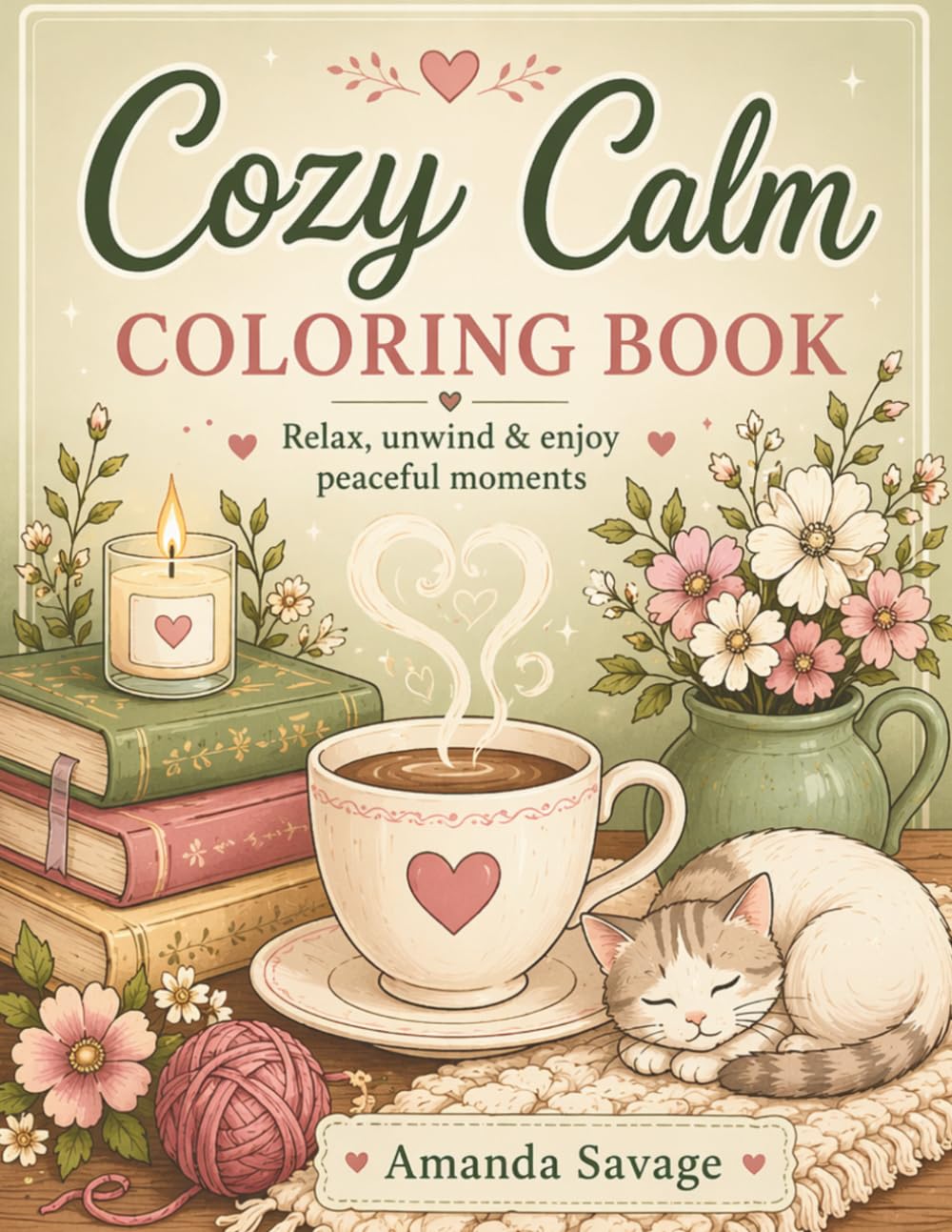 Cozy Calm Coloring Book: Relax, Unwind & Enjoy Peaceful Moments with Cozy Scenes, Cute Animals & Stress Relief Designs