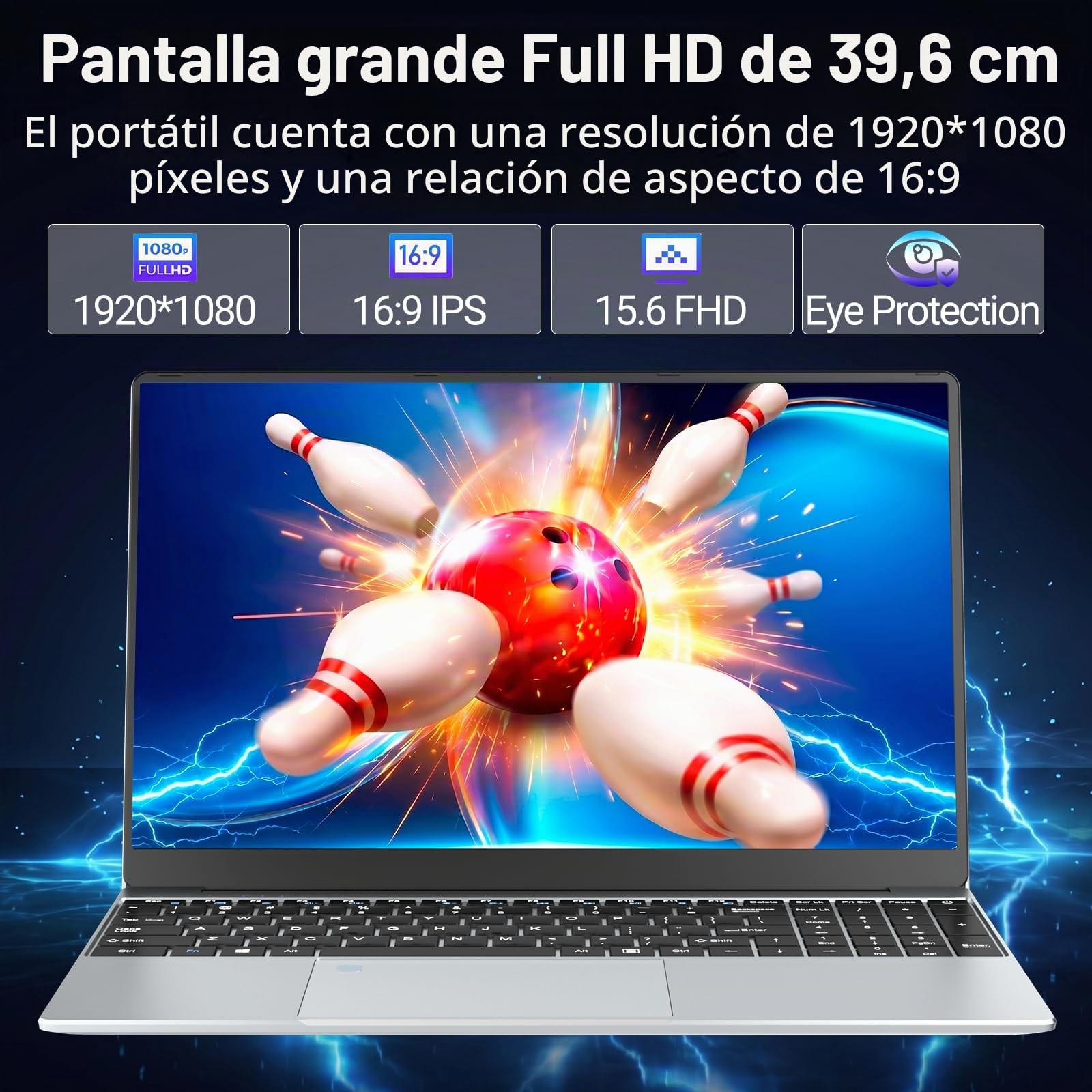 Ordenador Portátil 15.6 pulgadas con Celeron N5095 CPU, Win11 PC Portatil 16GB RAM 512GB SSD, Laptop FHD IPS 1080P Desbloqueo Huellas Dactilares/Teclado Retroiluminado WiFi5 BT4.2 Computadora Portátil