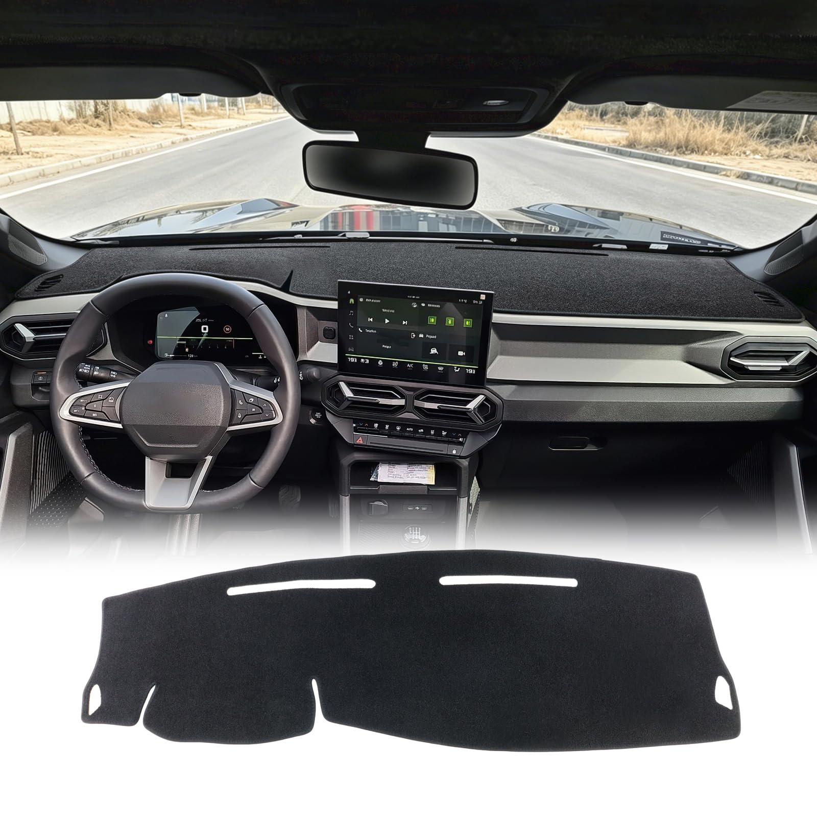 Protection Solaire de Tableau de Bord de Voiture pour Dacia Duster 2024 2025 2026 Bigster 2025-2027 Tapis Anti-Rayures antidérapant Accessoires intérieurs (Polyester)