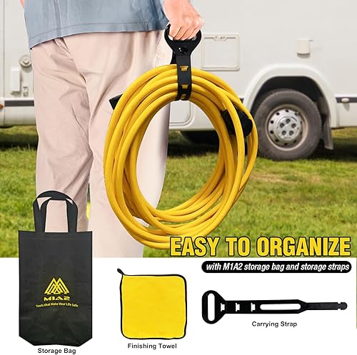 Miniatura 7 de Cable de extensión de RV de 50 pies y 30 amperios NEMA TT-30P a TT-30R con mango de agarre, 3 clavijas de 125 voltios 103 STW 10 AWG calibre 3